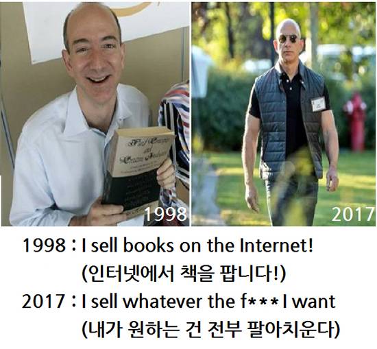 제프 베조스의 과거와 현재 (사진출처=Yoni Merick, SNS)