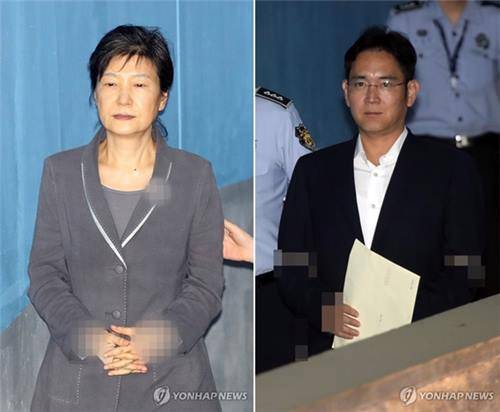 박근혜 전 대통령(왼쪽)과 이재용 삼성전자 부회장. [연합뉴스 자료사진]