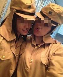 중국 20대 여성의 일본군 코스프레. [사진 웨이보 캡처]