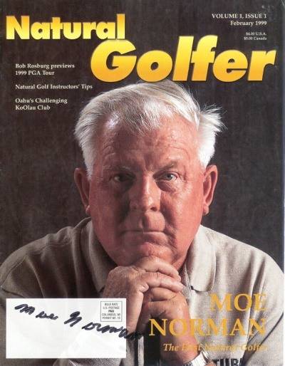 1999년 잡지 <내추럴 골퍼>의 표지 인물로 등장한 모 노먼.