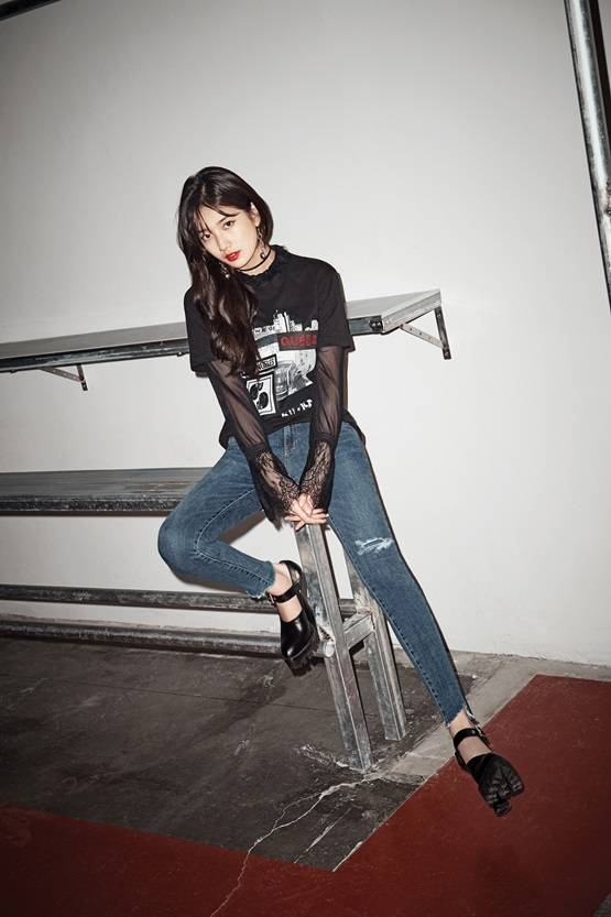 "청바지가 잘 어울리는 여자"..수지, 걸크러쉬 매력