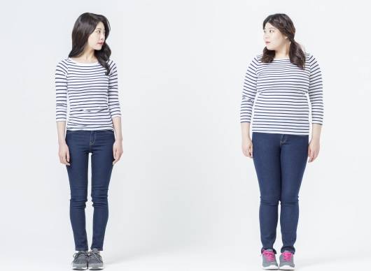 날씬한 여성과 통통한 여성