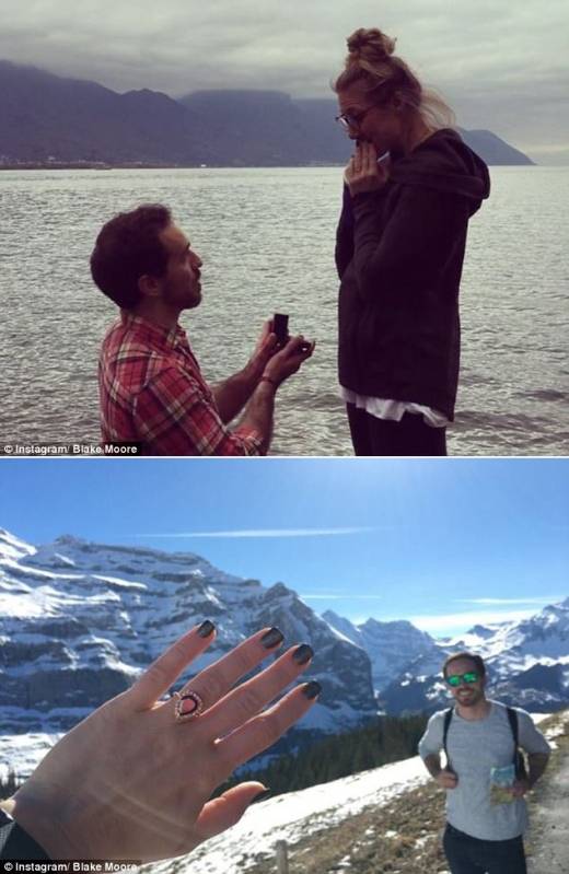 그는 10년 전 다짐대로 지난해 스위스에서 그녀에게 프러포즈한 뒤 그해 9월 결혼식을 올렸다. - 블레이크 무어/인스타그램