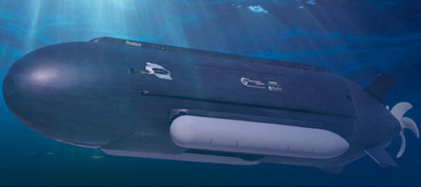 프로테우스잠수함에 추가로 화물을 실을 수 있는 포트를 붙여 화물과 무기를 나를 수 있도록 해준다. 사진=바텔