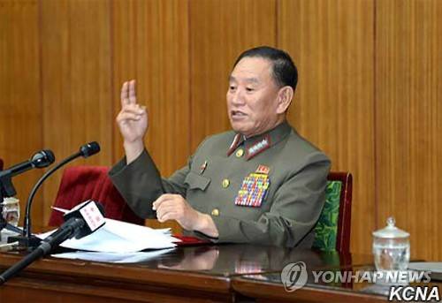 군부 강경파로 꼽히는 김영철(70) 군(軍) 정찰총국장 <<연합뉴스 자료사진>> nkphoto@yna.co.kr