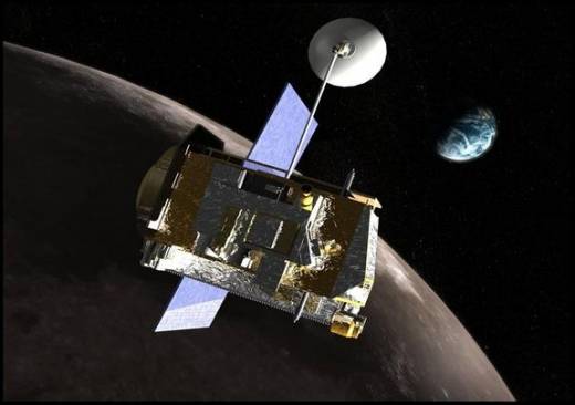 NASA의 달 정찰궤도탐사선이 달을 탐사하는 광경 상상도