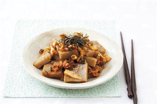 김치 메밀묵무침