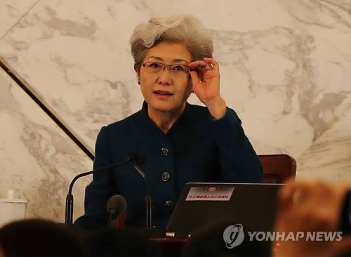푸잉(傅瑩) 중국 전국인민대표대회(전인대) 대변인 <<연합뉴스 자료사진>>