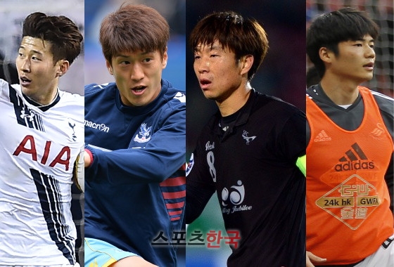 왼쪽부터 손흥민, 이청용, 김두현, 기성용. ⓒAFPBBNews = News1, 스포츠코리아 제공
