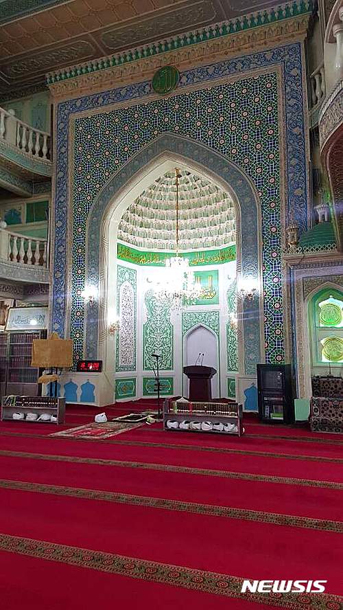 【우루무치=뉴시스】중국 신장위구르자치주 우루무치 시내의 한 모스크 내부.