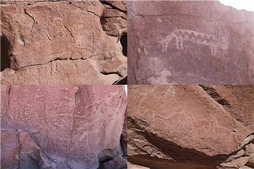 칠레 아타카마 사막 무지개 계곡에 있는 암각화