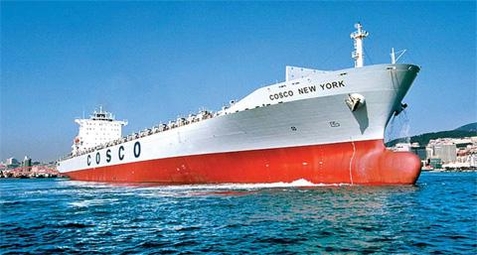 중국 최대 해운사 코스코(COSCO)의 컨테이너선. /한진중공업 제공