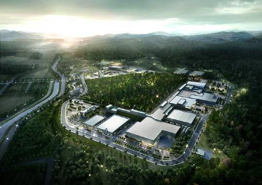 대전 유성구 신동지구 내에 들어설 중이온가속기(라온) 조감도. 세계 최고 수준의 이온빔을 제공하는 가속기로 2021년까지 지어질 계획이다.