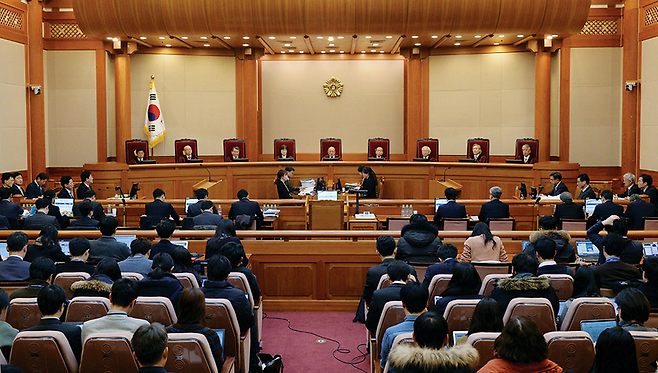 1월10일 헌법재판소에서 박근혜 대통령 탄핵심판 3차 공개 변론이 열렸다. © 시사저널 고성준