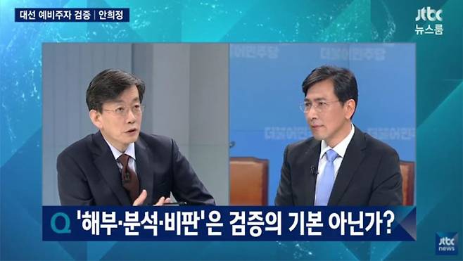 JTBC ‘뉴스룸’에 출연한 안희정 충남도지사 - 사진=JTBC 캡처