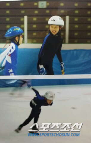 처음 쇼트트랙 스케이트를 배우기 시작했던 초등학교 시절의 김보름.