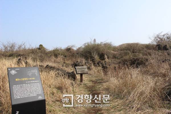 제주 다랑쉬굴은 4·3 사건 당시 주민 11명이 집단희생을 당한 곳이지만 현재 안내판만 있을 뿐 입구는 수풀에 가려 흔적도 찾기 힘들다. 박미라 기자