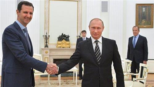 블라디미르 푸틴 러시아 대통령(오른쪽)과 바샤르 알아사드 시리아 대통령 [리아노보스티=연합뉴스]