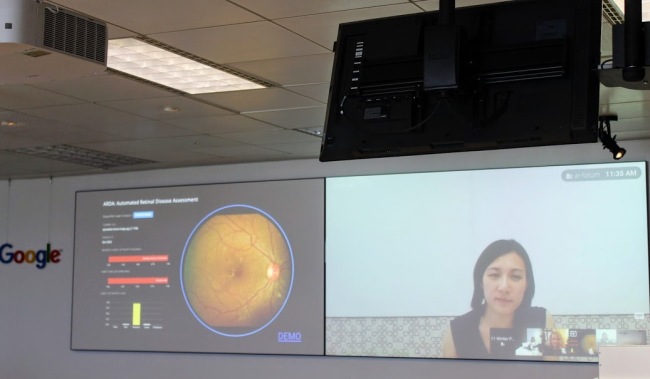 Lily Peng, product manager of the medical imaging team at Google Research, speaks during a video conference organized by Google Korea on Thursday. (Google Korea)