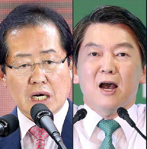 대선을 일주일 앞두고 홍준표 자유한국당 후보(21.2%)와 안철수 국민의당 후보(19.4%) 간 '실버 크로스'가 일어났다.ⓒ데일리안