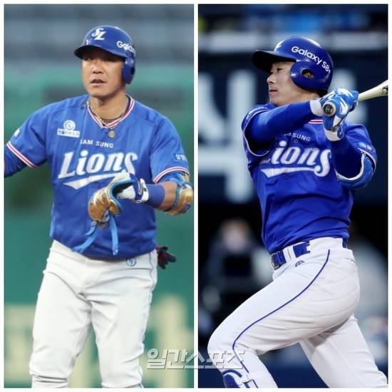 삼성 조동찬(왼쪽)과 이원석.