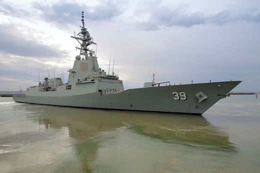 호주 해군에 인도된 이지스 구축함 호바트(사진=호주해군 제공)
