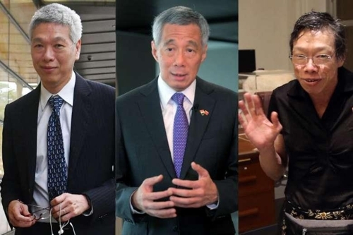 싱가포르 국부로 추앙받는 리콴유 전 총리의 유언을 둘러싸고 갈등하는 리셴룽 총리(가운데)와 그의 남동생 리셴양(왼쪽), 여동생 리웨이링(오른쪽)
