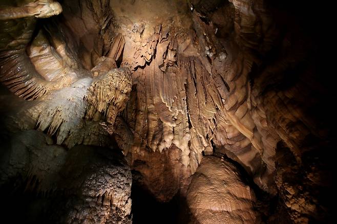 천연기념물 256호로 지정된 단양 고수동굴 내부