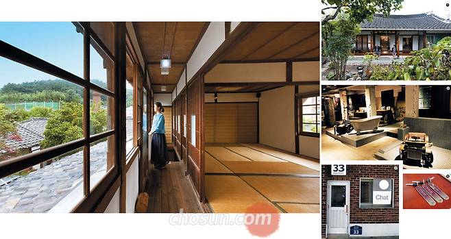 (왼쪽) 1935년 번화하던 전남 보성군 벌교의 중심에 들어선 보성여관. 당시 지금의 ‘5성급 호텔’을 방불케 할 정도로 규모가 컸다가 한때 퇴락의 길을 걸었지만, 복원 사업을 거쳐 2012년 재개관 후 ‘문화재 스테이’ 명소가 됐다. / 1 소담스러운 마당을 품은 '금산여관'. 2 오래된 여관을 복합 문화공간으로 꾸민 대구 '문화장'. 3' 보안여관'의 외관. 4 부티크호텔로 변신한 서울 익선동 '낙원장'의 열쇠 / 김종연 영상미디어 기자