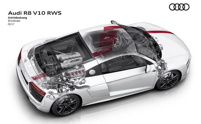 기존 사륜구동을 구현하던 기다란 샤프트와 드라이브 시스템은 더이상 자리할 필요가 없다