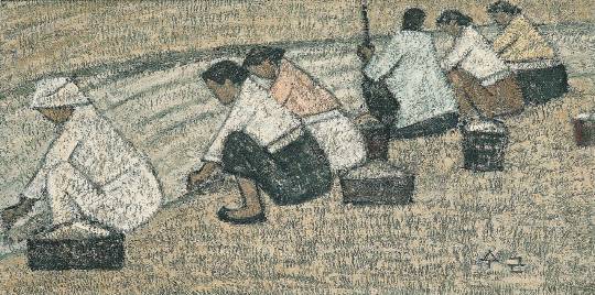 2007년 서울옥션 경매 최고가를 기록한 박수근의 ‘빨래터’. 서울옥션 제공