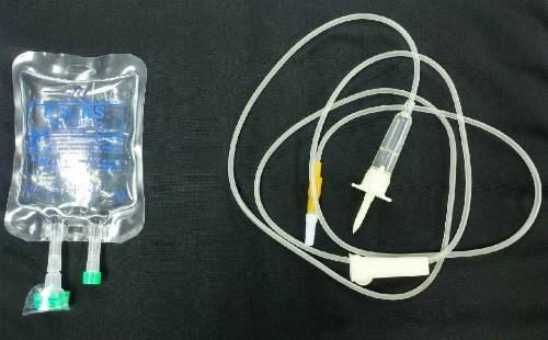 인하대병원에서 사용하는 수액세트 (사진=인하대병원 제공)