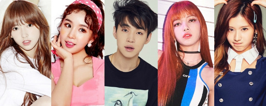 (왼쪽부터) 성소, 차오루, 헨리, 리사, 사나(사진=스타쉽, 페이브, SM, YG, JYP 엔터테인먼트 제공)