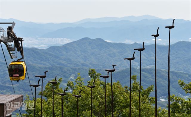 팔공산 케이블카 상부역에서 본 대구 동남부.