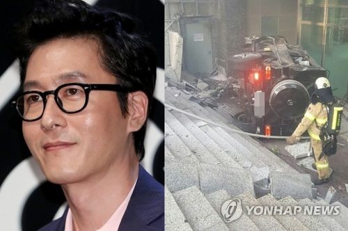 (서울=연합뉴스) 배우 김주혁씨가 30일 오후 서울 강남구 삼성동 영동대로 인근 아파트 옆 도로에서 차량이 전복되는 사고로 사망했다. 왼쪽은 배우 김주혁 [연합뉴스 자료사진] 오른쪽은 김씨가 탄 사고차량의 모습 [강남경찰서 제공=연합뉴스 자료사진]