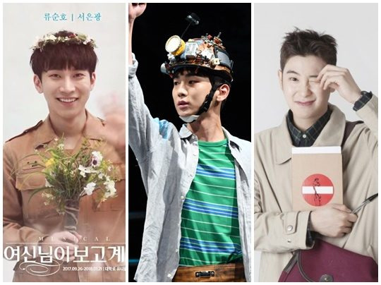 올해 연극·뮤지컬 무대에서 활약한 비투비 서은광(왼쪽부터), 샤이니 키, 블락비 피오 / 사진제공=연우무대, 조준원 기자 wizard333@, 극단소년
