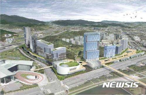 【성남=뉴시스】 성남시 분당 백현 마이스 단지 조감도