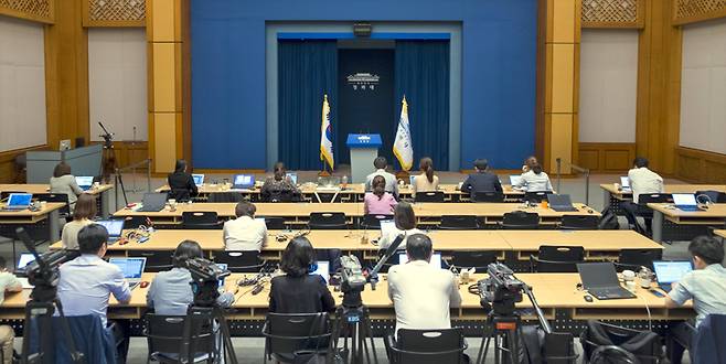 ▲ 청와대 춘추관 브리핑룸. 사진=이치열 기자