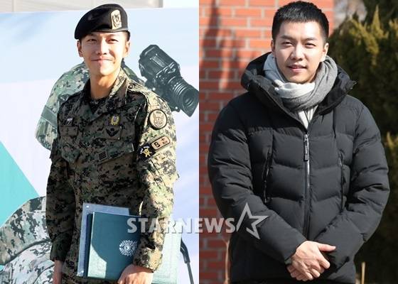 이승기 전역 당시 모습과, 2015년 입대 당시 모습 / 사진=스타뉴스