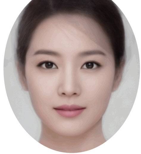 김태희, 전지현, 송혜교, 한가인, 문채원, 이영애, 김희선, 손예진, 심은하, 한예슬, 배수지, 김혜수, 한지민, 신민아, 한효주 등 한국 대표 미인으로 꼽히는 여자 연예인 15명의 얼굴을 합성한 '가장 아름다운 한국 여성 얼굴' 이미지./휴젤 제공