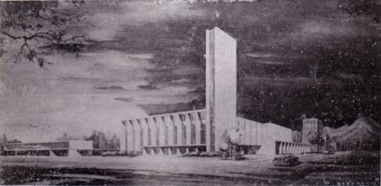 1960년 건립된 우남회관 투시도. 대한민국 건국 10주년 행정화보