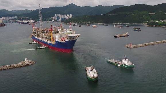 대우조선해양이 건조한 부유식 원유생산 저장 하역설비(FPSO)./대우조선해양 제공