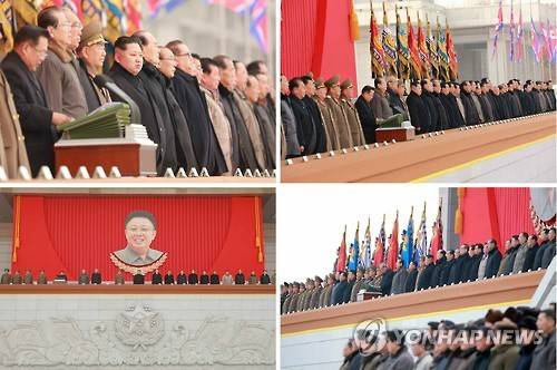 김정일 5주기 중앙추모대회 지난해 열린 김정일 국방위원장의 중앙추모대회. [연합뉴스 자료사진]