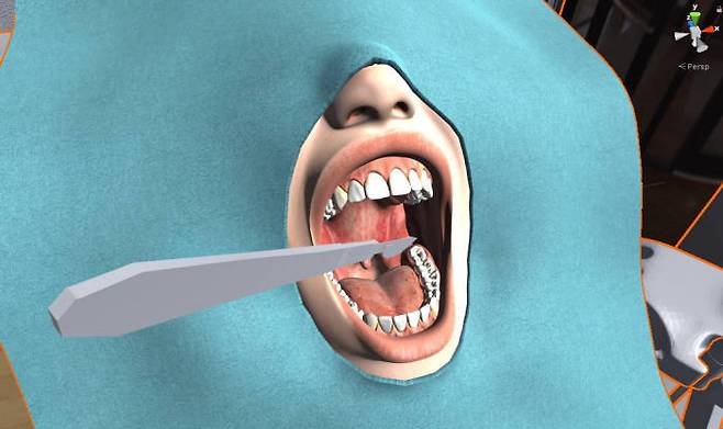 다윈테크가 개발한 'VR 치과 임상술기 솔루션'. 치아 발치 숙련도를 높일 수 있다.