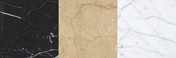 왼쪽부터 네로마퀴나, 보티, 비얀 대리석. /제이아키브 제공