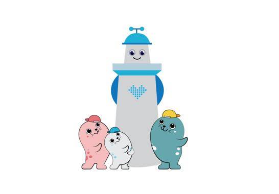 인천시 새 캐릭터인 ‘등대를 사랑하는 점박이물범 친구들’. 인천시 제공