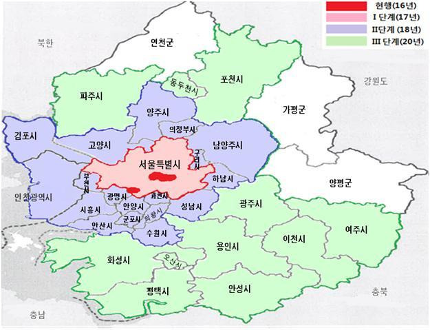 수도권 노후 경유차 운행제한 지역(LEZ, Low Emission Zone).