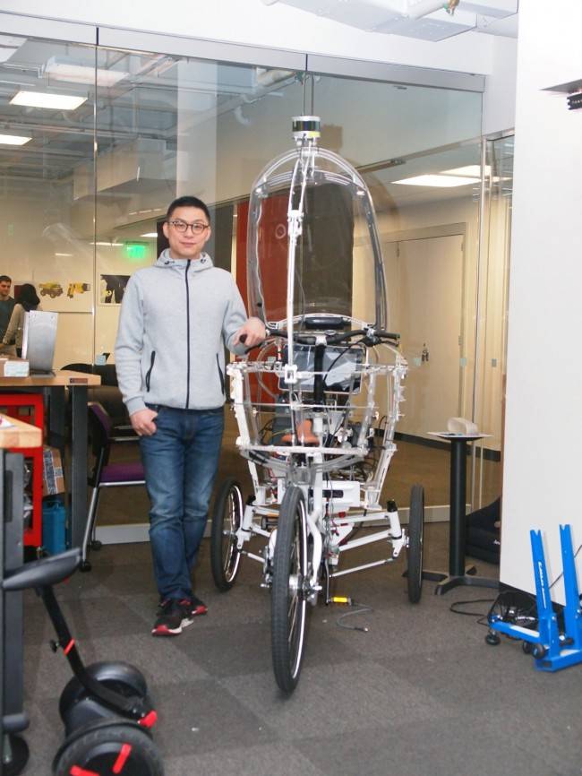 소형, 경량 자율주행 전기자동차(PEV)를 개발 중인 마이클 린 MIT 미디어랩 연구원 - 윤신영 제공