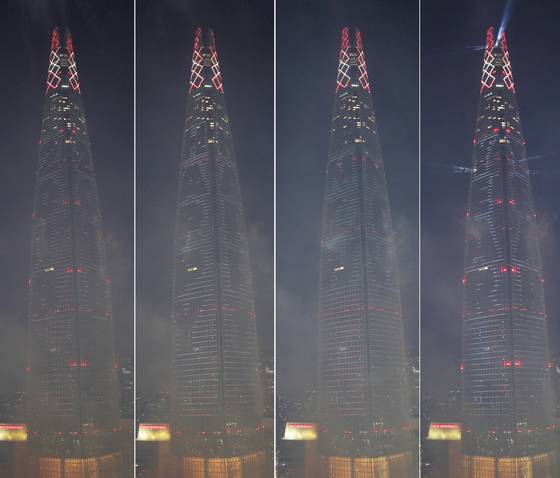 국내 최고층 건물인 짐실 롯데월드타워 허리 부분에 들어서 있는 초고가 오피스텔인 시그니엘 레지던스가 올해 기준시가 고시에서 제외됐다. 지난 1월 1일 롯데월드타워에 새해맞이 문구인 '2018 HAPPY NEW YEAR'가 조명으로 밝혀졌다.