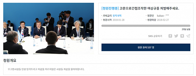 청와대 국민청원 게시판에 여상규 자유한국당 의원을 비판하는 청원이 연이어 올라오고 있다. /사진= 청와대국민청원게시판 캡처